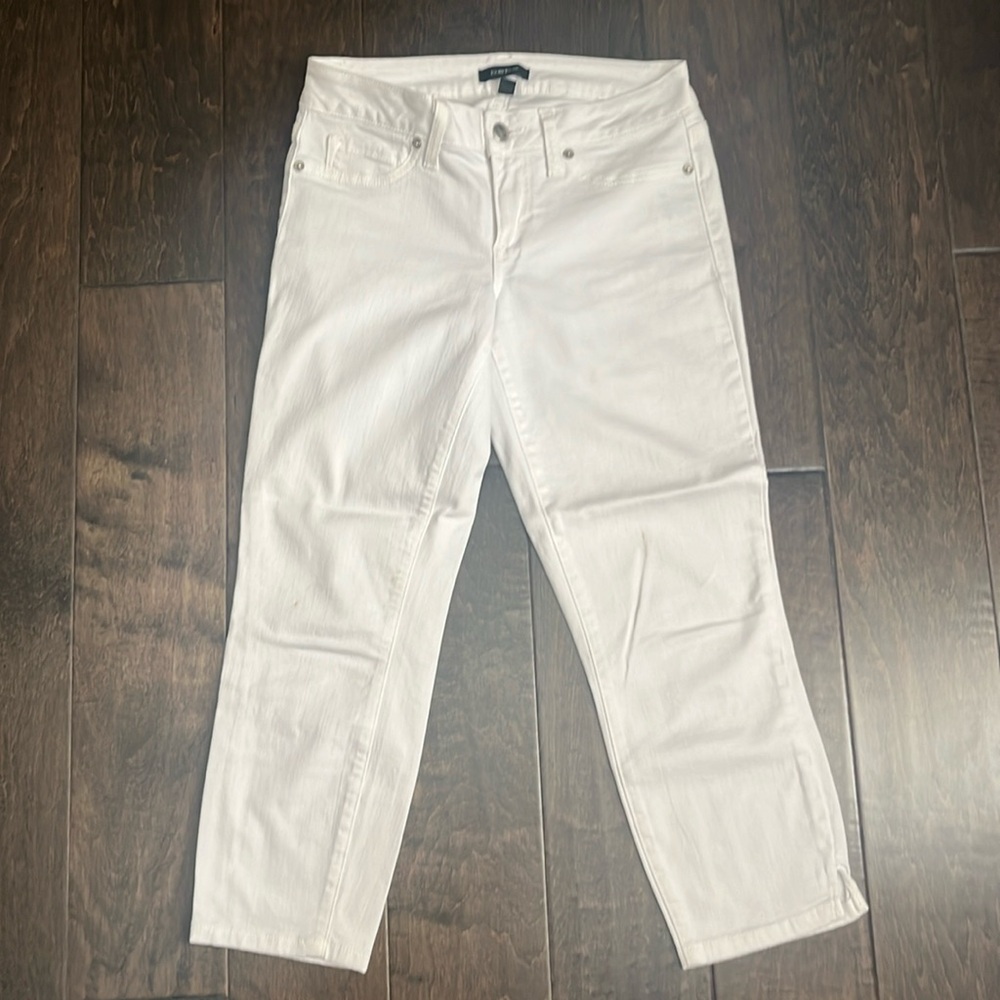 Bebe White Cropped Jean Size 26